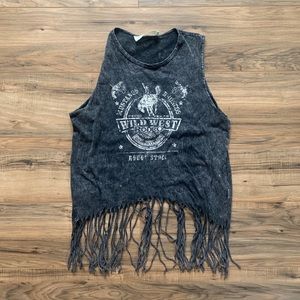 Tank Top with Fringe. Size Medium